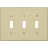 Eaton PJ3V Wallplate, 7-1/4 in L, 6 in W, 3-Gang, Polycarbonate, Ivory, High-Gloss