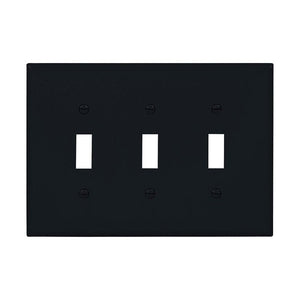 Eaton Cooper Wiring Wallplate 3-Gang Polycarbonate Black 8.56 in W 0.08 in L (PJ3BK)