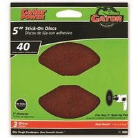 Gator 3003 Sanding Disc 5" Dia 40 Grit Extra Coarse Aluminum Oxide Abrasive 3PK