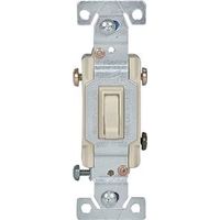 Eaton Wiring Devices 1303-7V-BOX Series Toggle Switch, Ivory, Flush Mount, 15A 120V