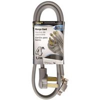 PowerZone ORR628104 Power Supply Range Cord, 6 8 AWG, 4 ft, 50 A, 250 V, Gray
