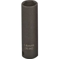 Vulcan MT6580144 Deep Impact Socket, 14 mm Socket, 3/8 in Drive, Deep Drive, 6-Point, Chrome Molybdenum Steel