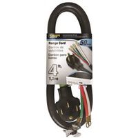 PowerZone ORR628204 Power Supply Range Cord, 4 ft L, 50 A, 250 V, Black, 6/2-8/1X4F
