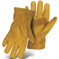 Boss B81252-L Rancher Gloves, Palm Patch, Keystone Thumb, Elastic Cuff, Leather, Tan