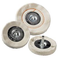 Dico 527-41-4M Buffing Wheel, 4" Dia, 1/2" Thick, Cotton Cush Sewn Mounted Buff