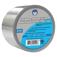 IPG 9503 Foil Tape with Liner, 50 yd L, 3 in W, Aluminum Backing, Cold Weather