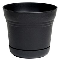 Saturn Black Planter - 12 Inch