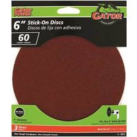 Gator 3012 Sanding Disc 6" Dia 60 Grit Coarse Aluminum Oxide Abrasive 3PK