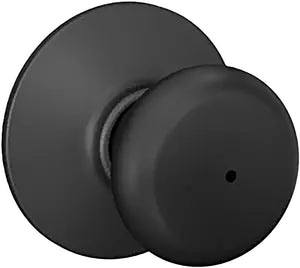 Schlage F Series F40 V PLY 622 Privacy Lockset, Round Design, Knob Handle, Matte Black