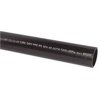 JM Eagle 2" x 10' DWV Schedule 40 ABS/Foam Pipe, Solvent Weld, Black