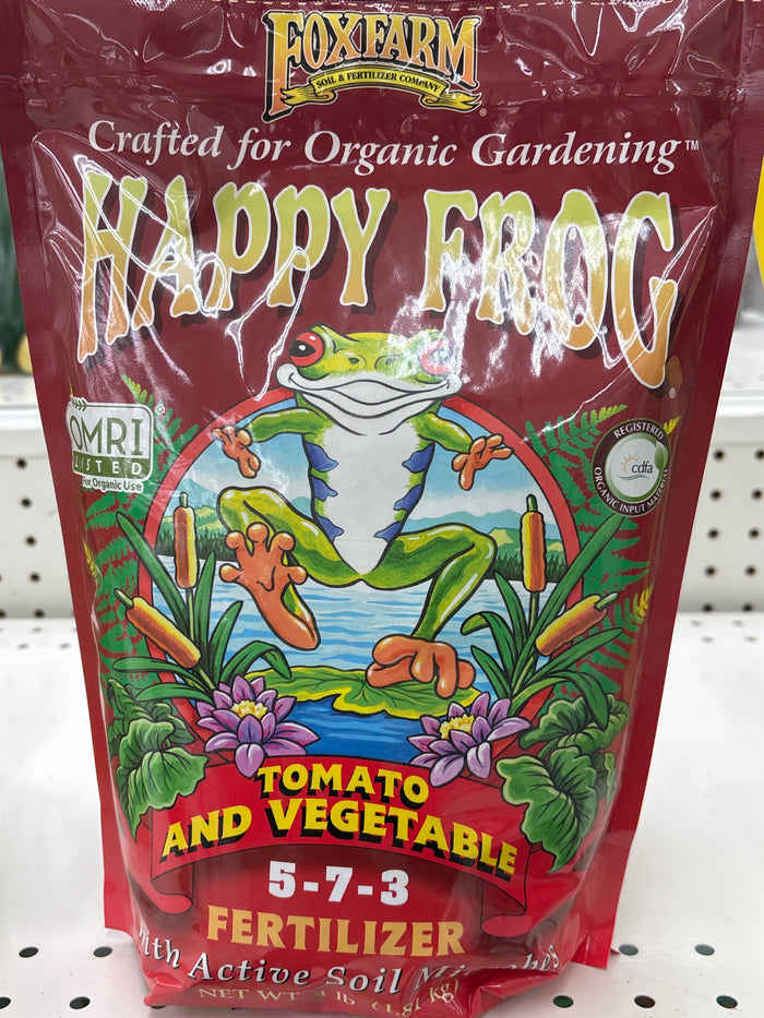 Happy Frog HFTV4 Tomato and Vegetable Fertilizer, 4 lb Bag, Granular, 5-7-3 N-P-K Ratio