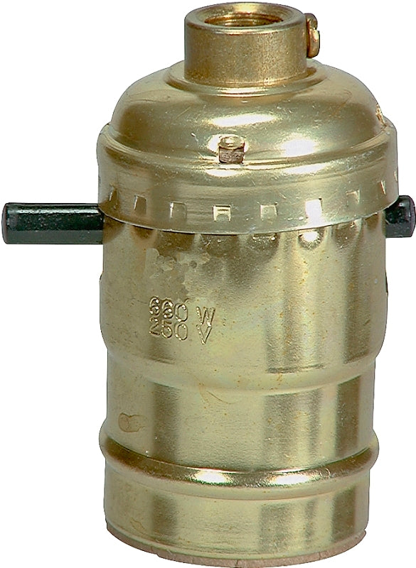 Eaton Wiring Devices BP940ABD Lamp Holder, Electrolier, Brass Push Button Socket, 250 V, 660 W