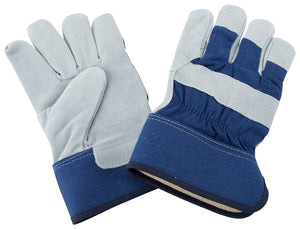 Diamondback JF 6317 Gloves, Blue, L, 11.5 in L, Continuous Thumb, Wide Safety Cuff, Polyester Lining
