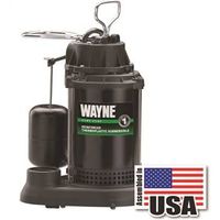 Wayne Sump Pump, 1-Phase, 10 A, 120 V, 0.5 HP, 1.5" Outlet, 20 ft Max Head, 4300 GPH, Thermoplastic