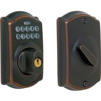 Schlage BE365VCAM716 Electronic Deadbolt, Aged Bronze, Grade 1, Metal Turn Piece Handle