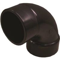 Canplas 3" Sanitary Street Pipe Elbow, Spigot x Hub, 90° Angle, ABS, Black (102453LBC)