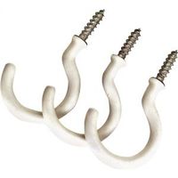 Landscapers Select GB0263L Storage Hook, 1-27/64 in L, 2-3/4 in H, Steel, White, White, Wall