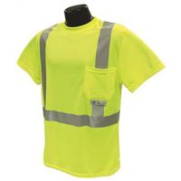 Radians ST11-2PGS-L Safety T-Shirt, Large, Green, Polyester, Short Sleeve, Pullover Closure