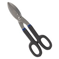 Vulcan TS-01412 Snip, 12 In OAL, 3 In L Cut, Straight Cut, Carbon Steel Blade, Black/Blue Handle