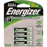 Energizer NH12BP-4 Rechargeable AAA Battery, 1.2V, 850mAh, Nickel-Metal Hydride, 4 Pack