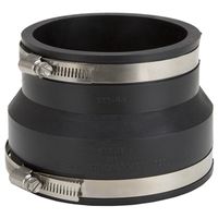 ProSource 4" x 4" Coupling for Clay, Cast Iron, or Plastic Pipes, PVC, Black (KJ-001)