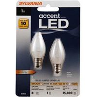 Sylvania 78563 LED C7 Decorative Lamp, E12 Base, Clear, 6500K White Light, 11W Equivalent