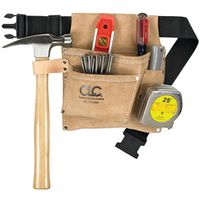 CLC 3-Pocket Nail and Tool Bag, Suede Leather, Tan (Model: IPK489X)