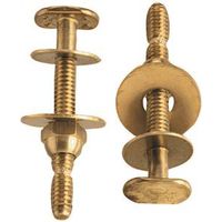 Plumb Pak PP830-49 Toilet Bolt Set, 1/4 x 2-1/4 in, Snap-Off, Brass