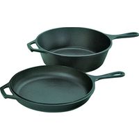 Lodge LCC3 Pre-Seasoned Combo Cooker, 3.2 Qt Capacity, 10-1/4" Cast Iron
