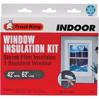 Frost King Indoor Shrink Window Kit, 62 in W x 42 in L, 0.75 mil Thick, Crystal Clear, 1 Pack