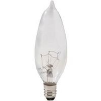 Sylvania 13448 Incandescent Lamp, 15W, B10, Candelabra Base, 65 Lumens, 2850K Color Temp