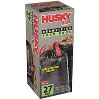 Husky HK39DSE27B Contractor Yard Bag, 39 Gal Capacity, Black 28CT 39GAL Leaf Bag