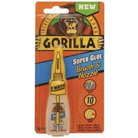 Gorilla 7500102 Super Glue Brush and Nozzle, Liquid, Irritating, Straw/White Water, 10 g Bottle