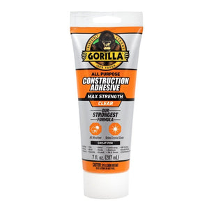 Gorilla All-Purpose Construction Adhesive Clear 7 oz Tube (115106)
