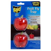 Raid 2PK-FFTA-RAID Fruit Fly Trap, Solid, Sweetish, Light Brown, 2/PK
