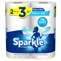Sparkle 22272 Paper Towel, 9-1/4 ft L, 4.8 in W, 2-Ply, 2 Giant White Rolls