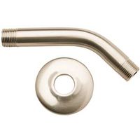 Plumb Pak PP825-10BN Shower Arm with Flange, 1/2 in Connection, 6 in L, Brushed Nickel