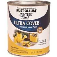Rust-Oleum Gloss Enamel Paint, Water-Based, Sun Yellow, 1 qt, 120 sq ft Coverage