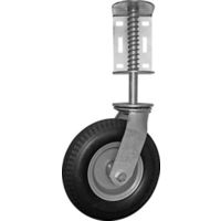 Shepherd Hardware Gate Caster, 8" Wheel, 2.5" Wide Rubber Wheel, Black/Silver, 200 lb Capacity