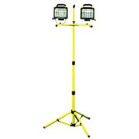 PowerZone ORHLT500X2 Work Light, 120V, 1000W, 2-Lamp, Halogen, 8000 Lumens, Yellow