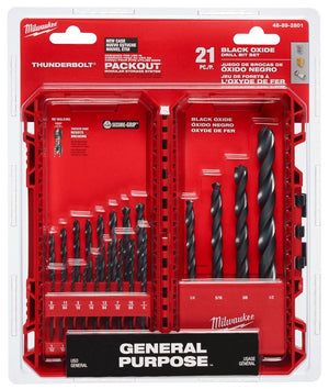 Milwaukee Thunderbolt 48-89-2801 Drill Bit Set, 21-Piece, Steel, Black Oxide