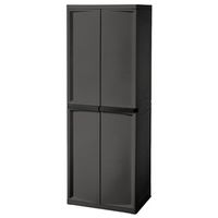 Sterilite 4-Shelf Plastic Shelf Cabinet, 25.625" W x 69.375" H x 18.875" D, Gray