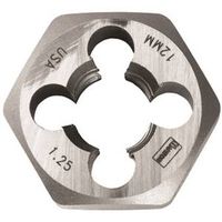 Irwin 9742 Metric Die, M12-1.25 Thread, Fine Thread, Right Hand Thread, HCS 12mm x 1.25 Hex Die