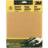 3M 9000NA Sandpaper Sheet, 11 in L x 9 in W, Very Fine, 220 Grit, Aluminum Oxide, Paper Backing