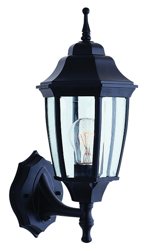 Boston Harbor BRT-BPP1611-BK Outdoor Wall Lantern, Black Aluminum Fixture, 1 Light