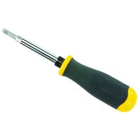 STANLEY 68-012 Screwdriver, 7-3/4 in OAL, Rubber Handle Multi-Bit