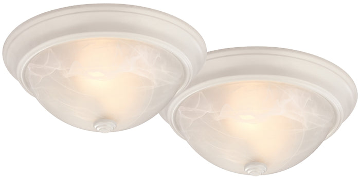 Boston Harbor 41800-WH Flush Mount Ceiling Fixture, 2-Light, White, 13 Inch