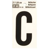 2" Black Reflective Letter C