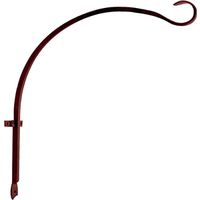 Landscapers Select GB-3040 Hanging Plant Hook, 16 In L, Steel, Hammered Bronze, Wall Mount