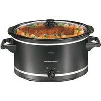 Hamilton Beach 33182 Slow Cooker, 8 Qt Capacity, Manual Control, Black/Silver